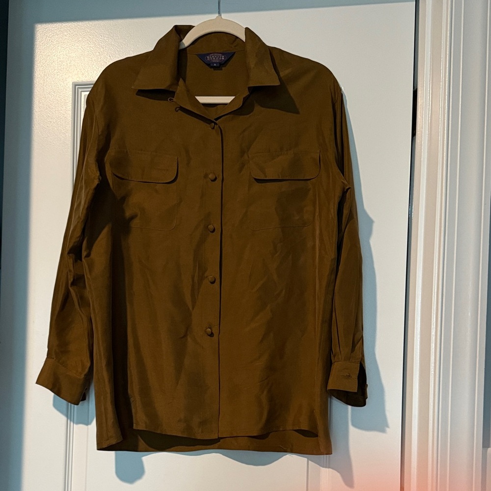 Women’s 100% silk Brown Button-Up Jacket